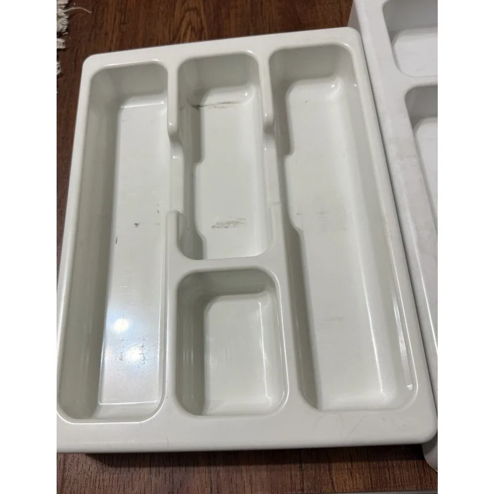Silverware Tray Plastic Flatware Organizer Kitchen Drawer Lot Wheels Nice!